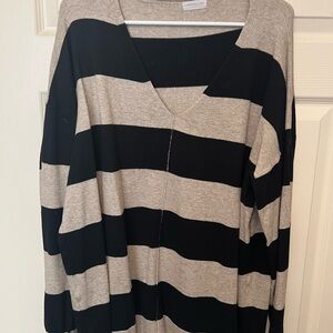 Striped V-Neck Sweater